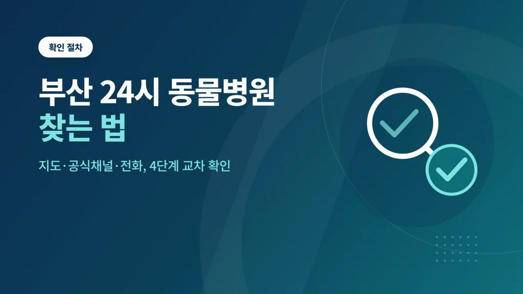 부산 24시 동물병원 찾는 법 대표 이미지